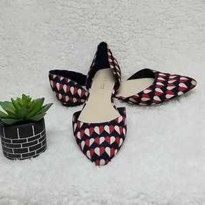 Nine West Heart Flats Sz 7 Red, White, & Blue 7M   3/$15